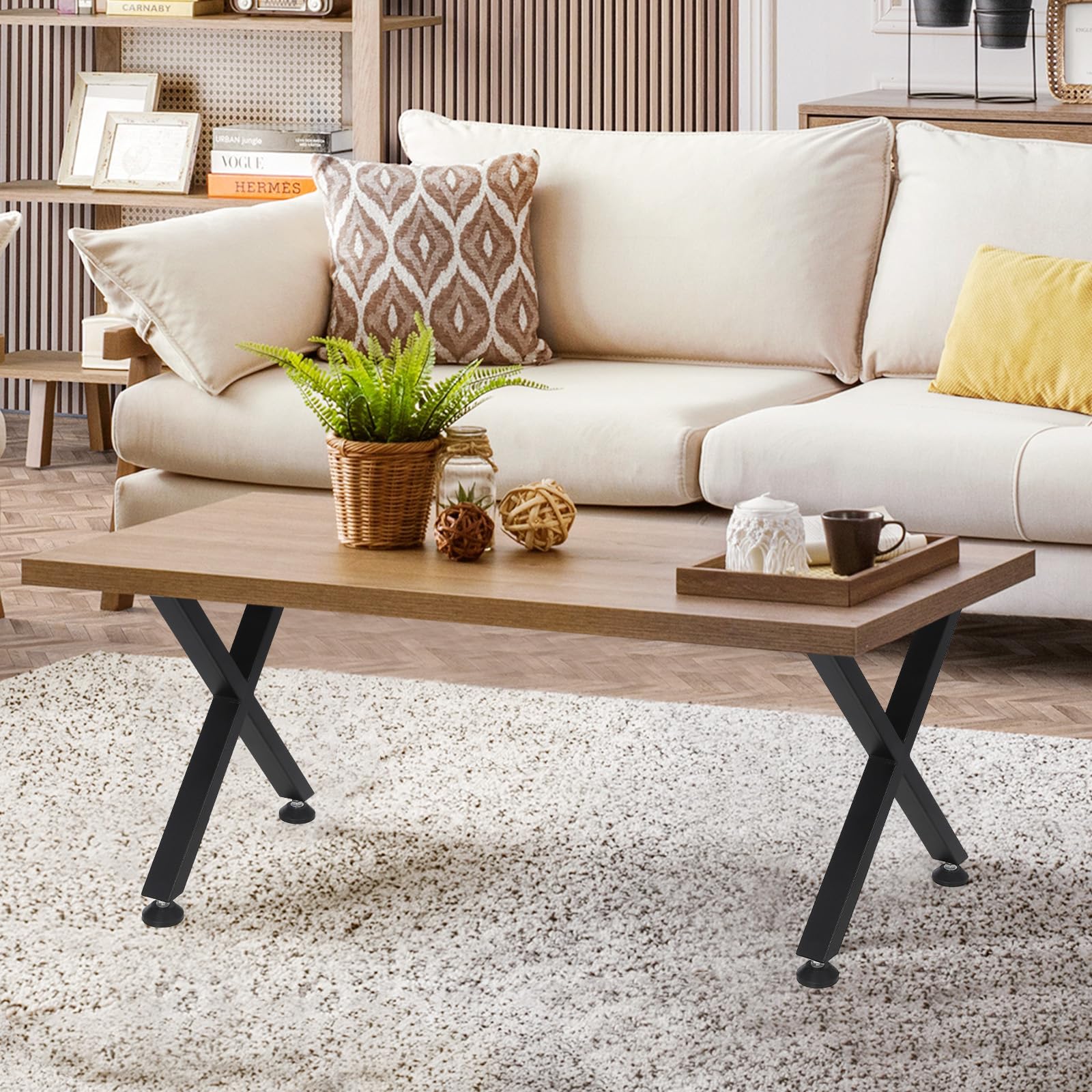 Patas de mesa en X de acero negro