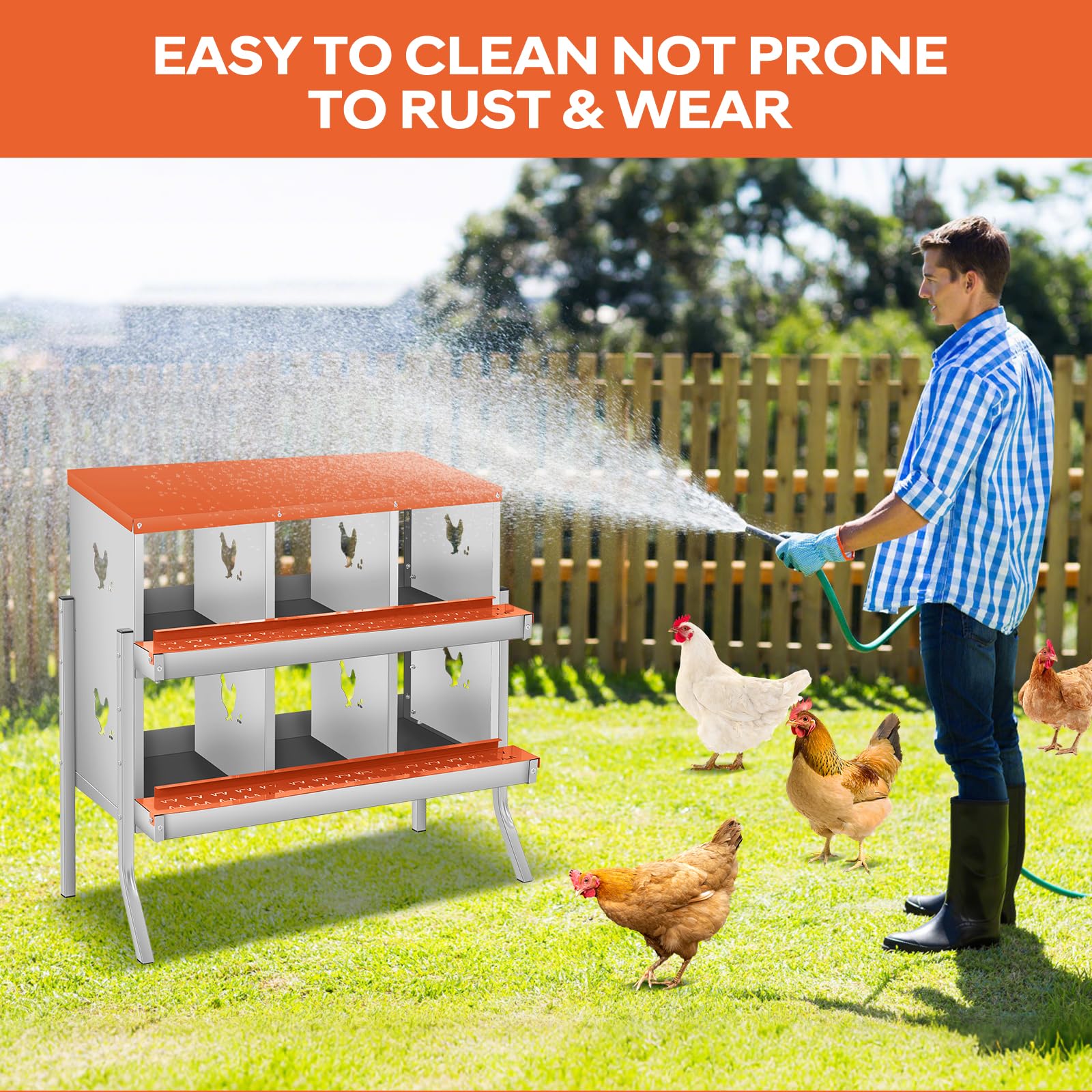 Caja nido automática para gallinas de acero